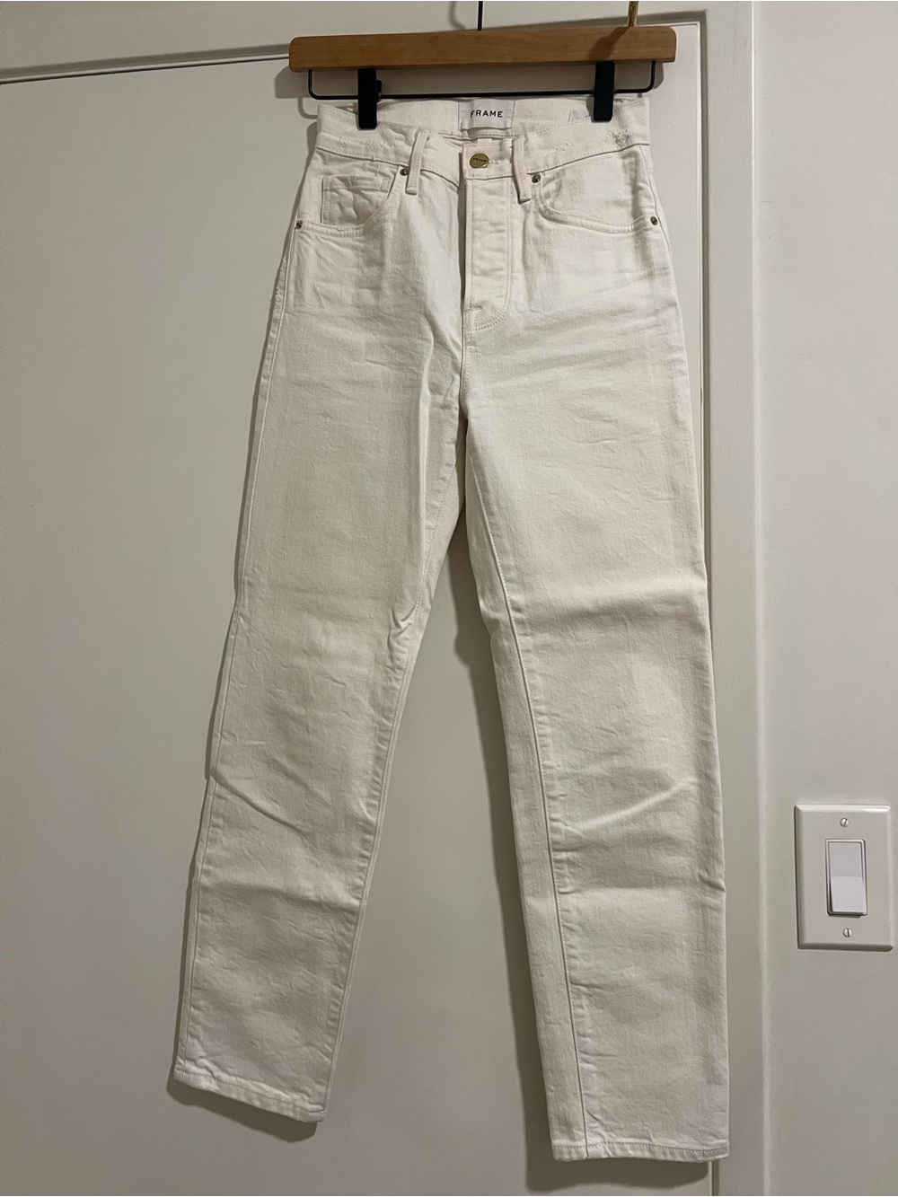 Frame Denim White Slim Straight Jeans